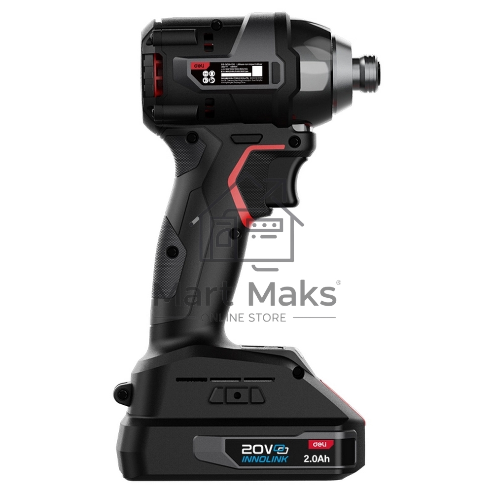 Винтоверт ударный аккумуляторный Deli DE-QZ20-1D2 (2АКБ*2А·ч + ЗУ, 20V, 200Нм, 0-3600об/мин, 0-3600уд/мин, сумка)