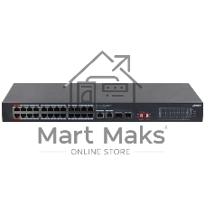 Коммутатор Dahua DH-S3228-24GT-240, 24×1 Гбит/с PoE+ + 2×1 Гбит/с + 2×1 Гбит/с SFP, неуправляемый