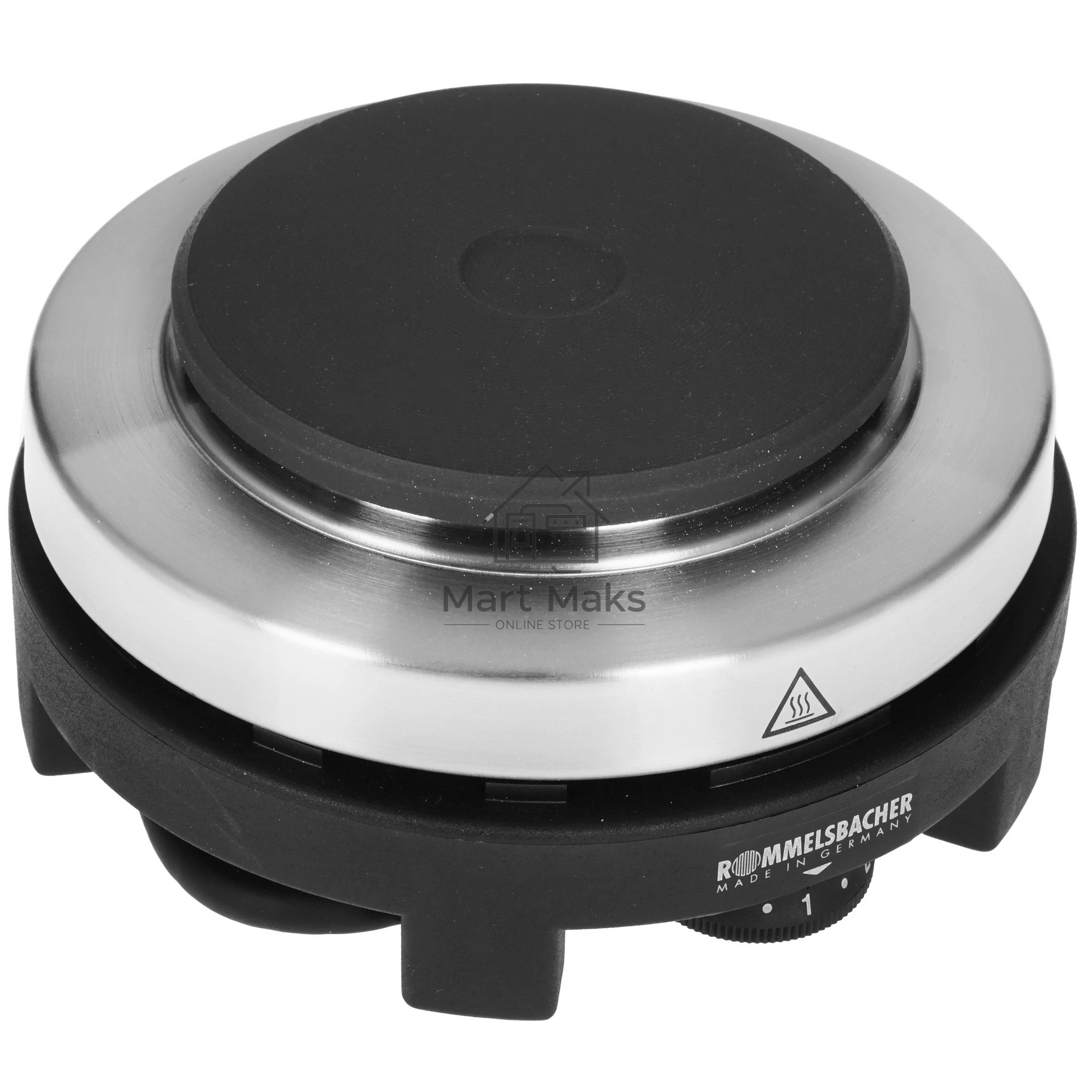 Плита настольная электрическая Rommelsbacher RK 501/S чёрный, 0.5 кВт, ТЭН, конфорки - 1, металл, поворотные переключатели