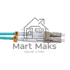 Патч-корд оптический Cabeus Tight Buffer, Duplex LC/SC, OM3 50/125, LSZH, 10м, Ø 3мм, серый хвостовик, бирюзовый