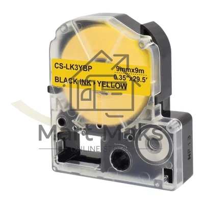 Картридж ленточный Cactus CS-LK3YBP черный шрифт, желтый фон (9 мм, 9 м) для Epson LW300/LW400/LW700/LW600P/LW1000P/K400/Z700/Z900