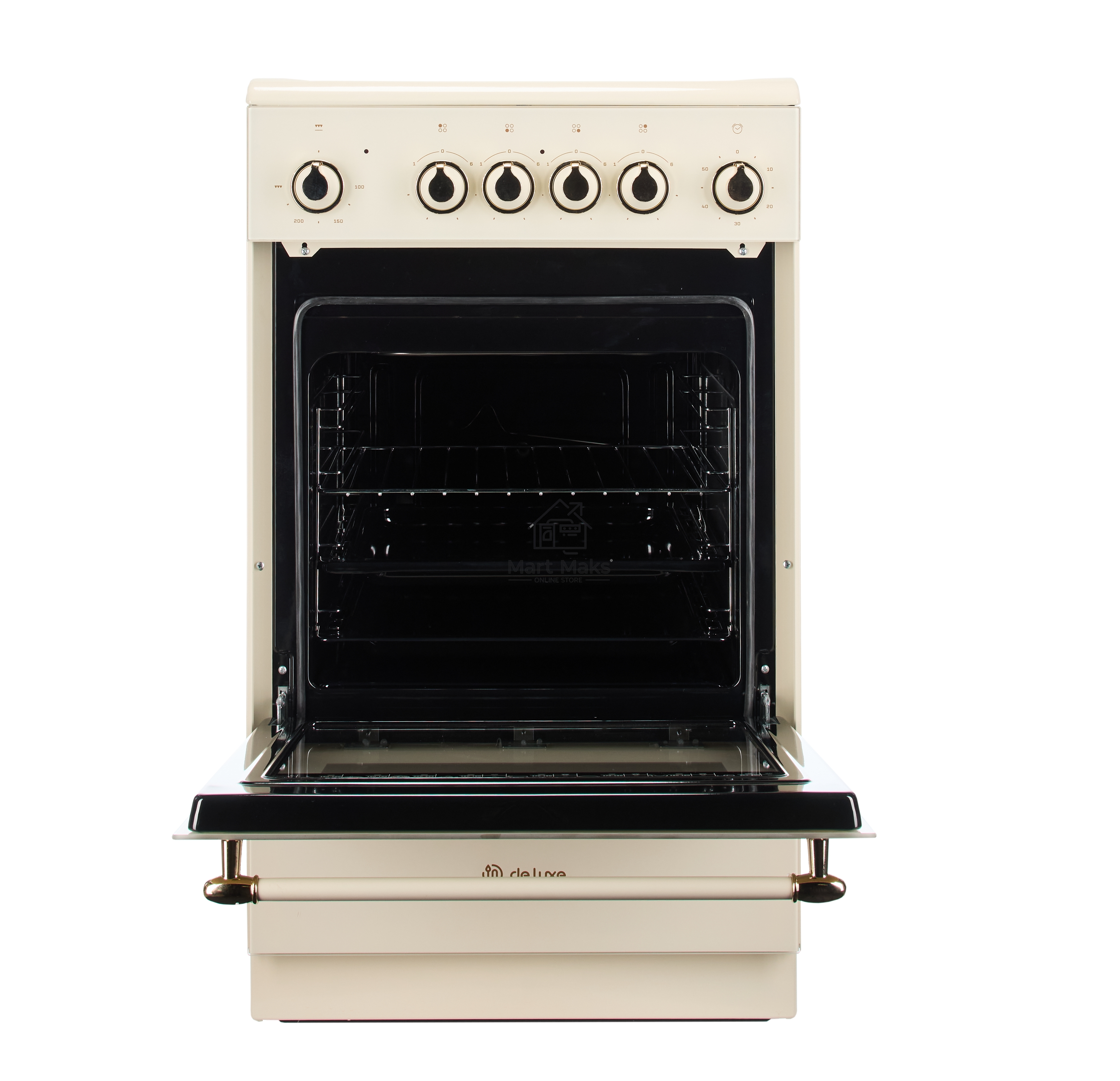 Плита электрическая De Luxe 506004.23ЭС-123 топленое молоко, конфорок 4 шт, духовка 54 л, 50 см x 87 см x 60 см