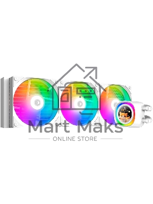 Система жидкостного охлаждения ID-Cooling FX360 LCD белый (Soc 1851/1700/1200/115X/AM5/AM4, 3x120мм fan, 2000rpm, 27.2 дБ, 350W, PWM 4-pin, Al+Cu)