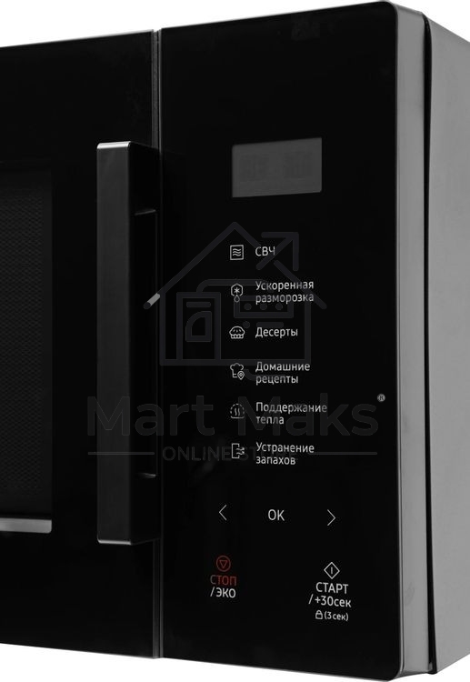 Микроволновая печь Samsung MS23T5018AK/BW черный, 23 л, 800 Вт, переключатели - сенсор