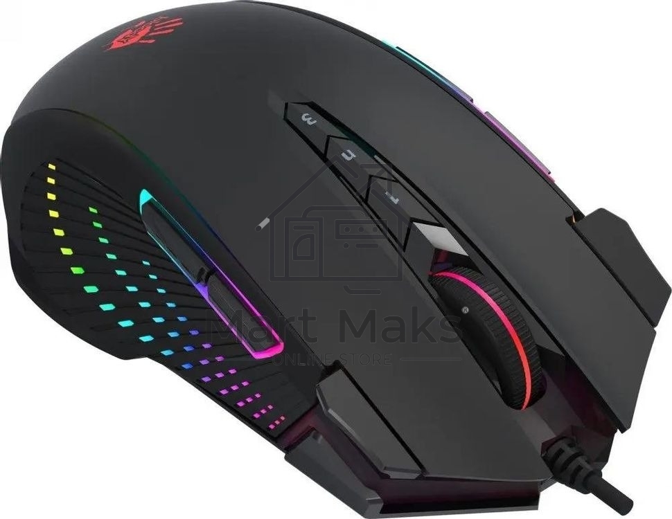 Мышь проводная A4Tech Bloody J90s черный, 8000 dpi, USB, кнопки - 12