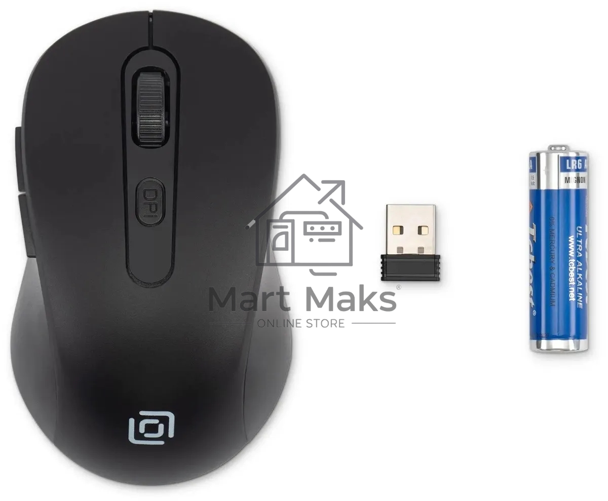 Мышь беспроводная Oklick 677MW черный, 1600 dpi, радиоканал, USB, кнопки - 6
