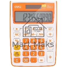 Калькулятор настольный Deli E1238/OR оранжевый 12-разр.