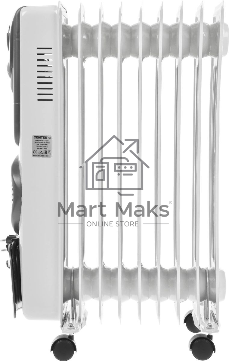 Масляный обогреватель Centek CT-6203-9 (9 секций) белый, 2400 Вт, 20 м2, 3 режима, термостат
