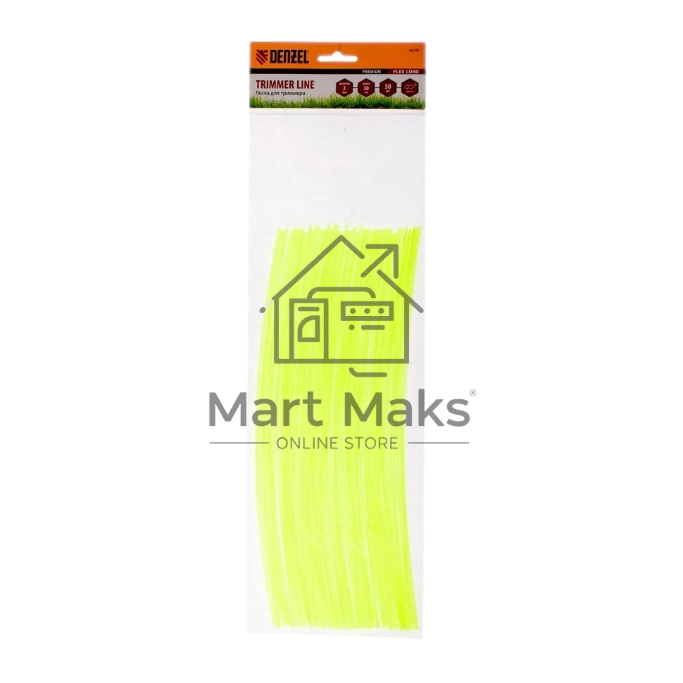 Леска для триммера Denzel круглая нарезанная 2 мм х 30 см 50 шт FLEX CORD