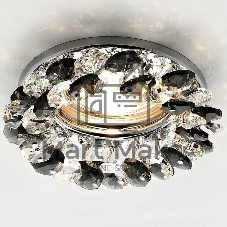 Встраиваемый точечный светильник K206 BK/CH хром/черный хрусталь MR16