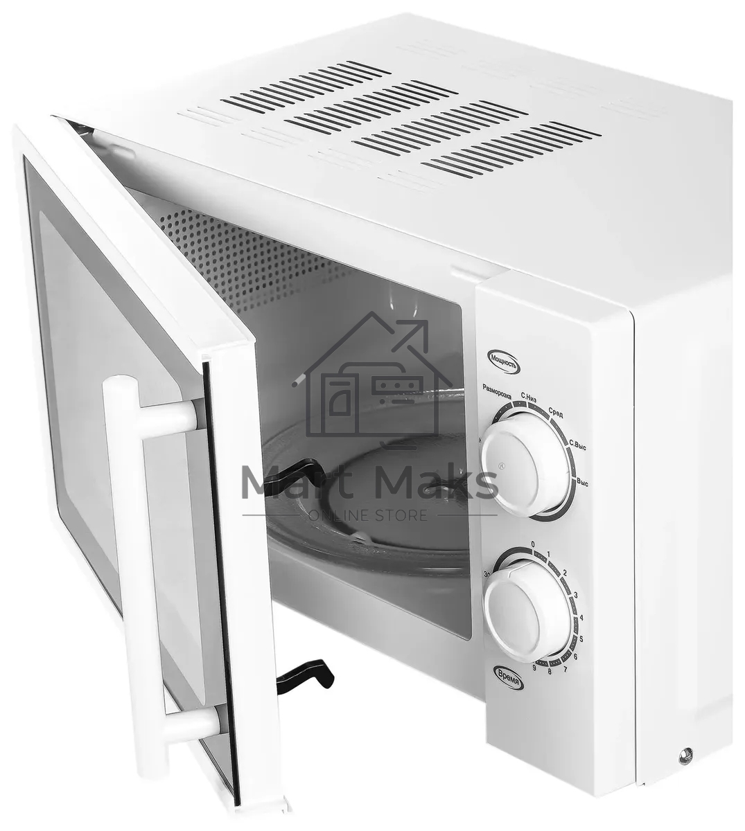 Микроволновая печь Galanz MOS-2003MW белый, 20 л, 700 Вт, переключатели - поворотный механизм