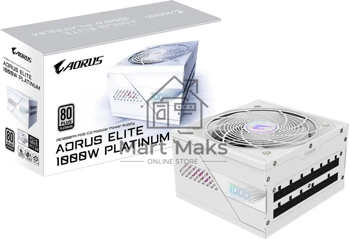 Блок питания Gigabyte ATX 1000W GP-AE1000PM PG5 ICE Gen.5 80 PLUS platinum (20+4pin) APFC 120мм fan 16xSATA Cab Manag RTL