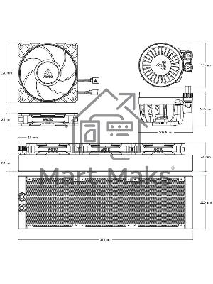 Жидкостная система охлаждения Arctic Cooling Liquid Freezer III Pro 360 ARGB Multi Compatible ACFRE00184A черный 120мм алюминий+медь 3000rpm 4-pin