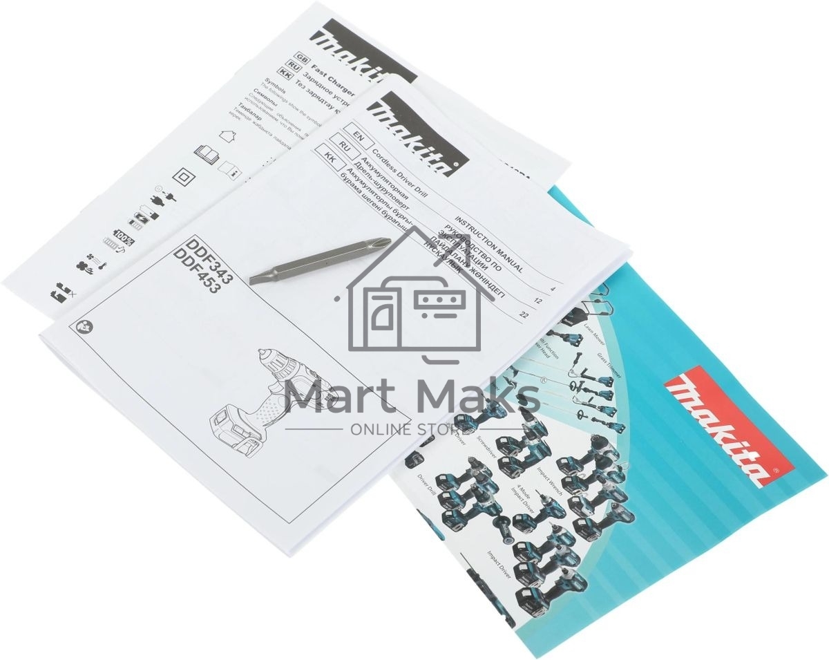 Дрель-шуруповерт аккумуляторная Makita DDF453RFE, Аккумуляторная, 18В, 2 АКБ, Кейс