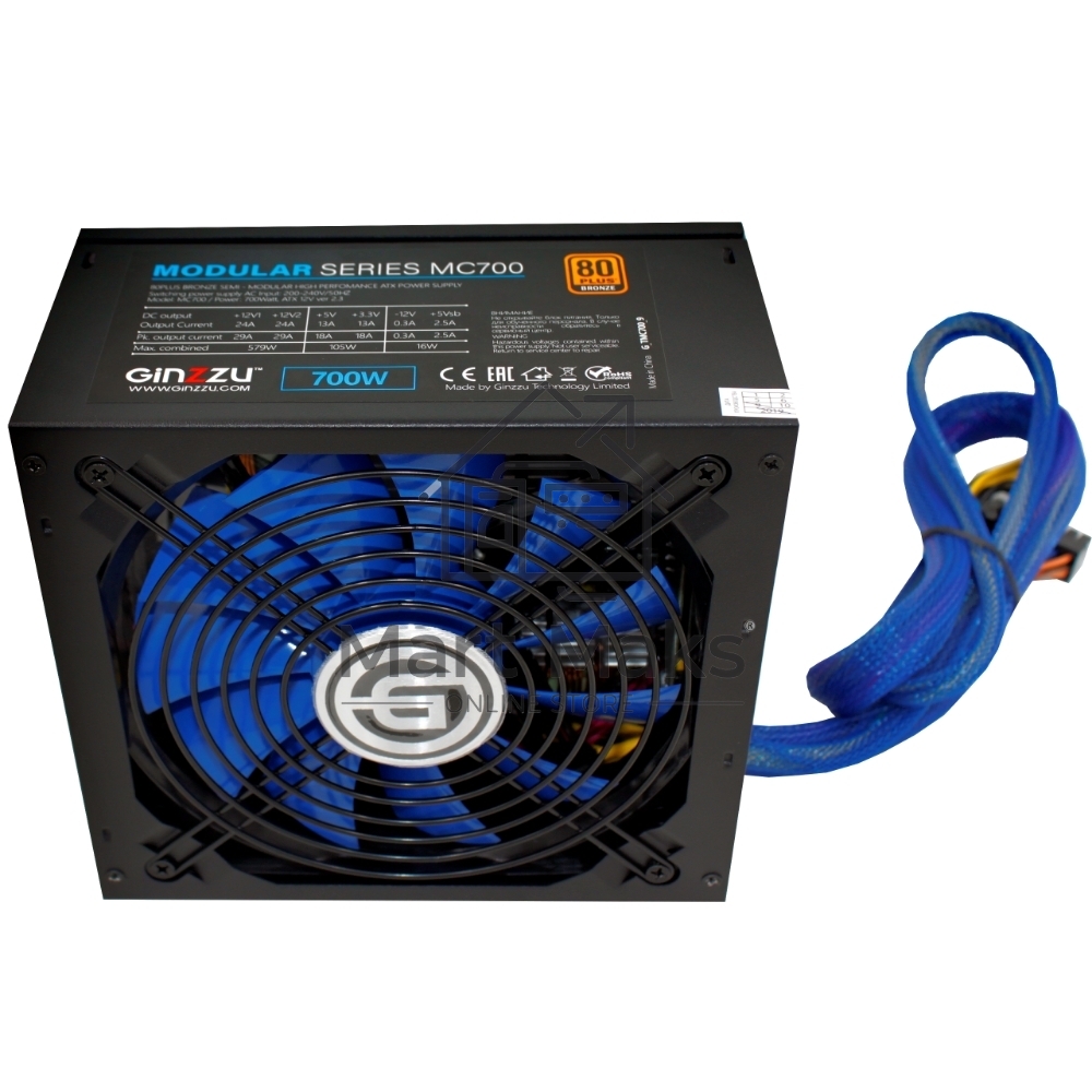 Блок питания Ginzzu MC700 700W 14CM 80 PLUS Bronze,