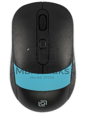 Мышь беспроводная Oklick 310MW черный/синий, 3200 dpi, радиоканал, USB, кнопки - 4