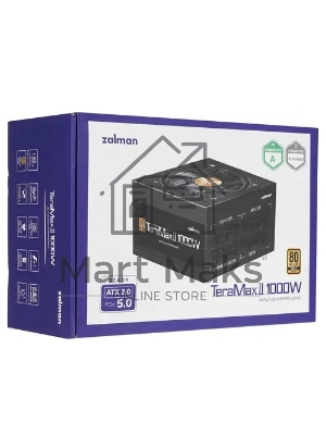 Блок питания Zalman TeraMax II, 1000Вт, 80 PLUS Gold, 120мм, модульный, черный