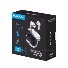Беспроводные наушники Maxvi MHF-120BT белые TWS\LCD\Sensor\200мАч\5.4\кабель Type-C