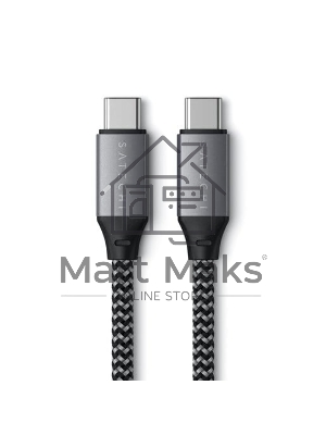 Кабель Satechi Type-C Cable. Длина кабеля: 25 см., серый космос