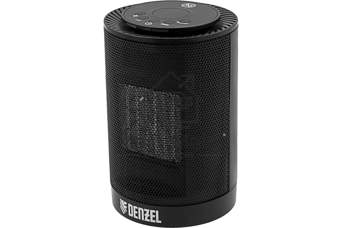 Тепловентилятор керамический Denzel DTFC-1200, черный, 600/1200 Вт, 12 м2, 3 режима, термостат