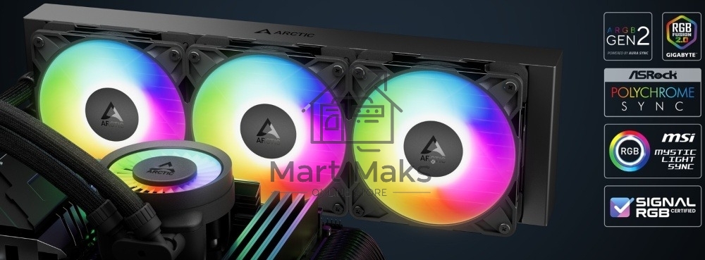 Жидкостная система охлаждения Arctic Cooling Liquid Freezer III Pro 360 ARGB Multi Compatible ACFRE00184A черный 120мм алюминий+медь 3000rpm 4-pin