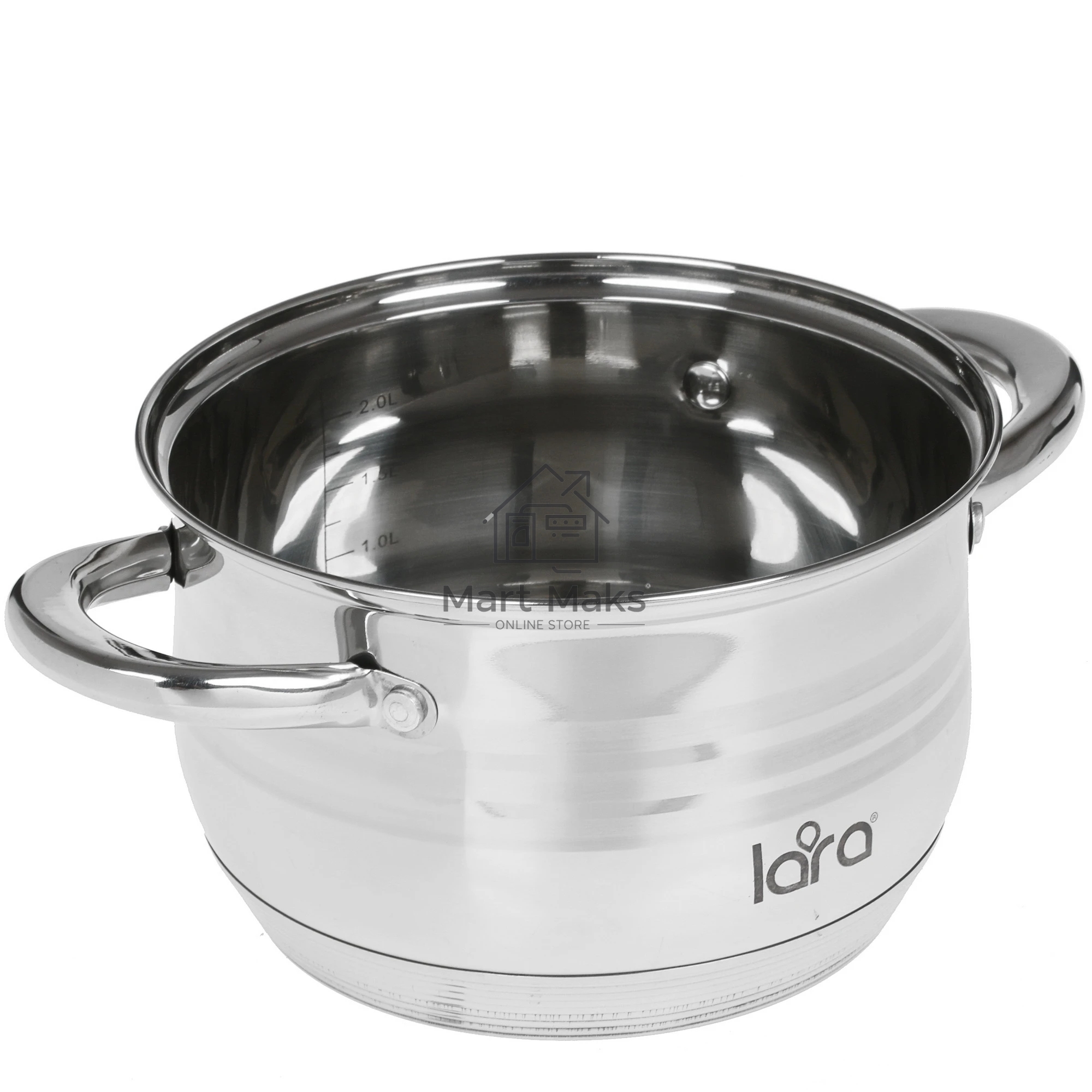 Кастрюля LARA LR02-581 SONATA 18x11,5 см, 2.9 л, 7-СТУПЕНЧАТОЕ ДНО, комбо-полировка, крышка, нержавеющая сталь