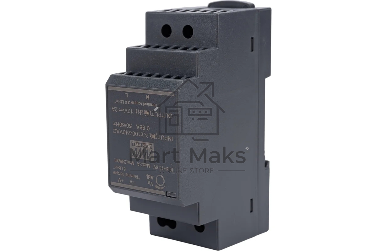 Блок питания MeanWell HDR-30-12 12В, 2А, 24Вт