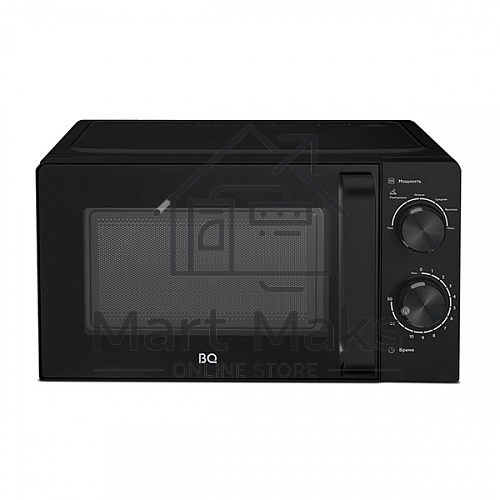 Микроволновая печь BQ MWO-20004SM/W черный, 20 л, 700 Вт, переключатели - поворотный механизм