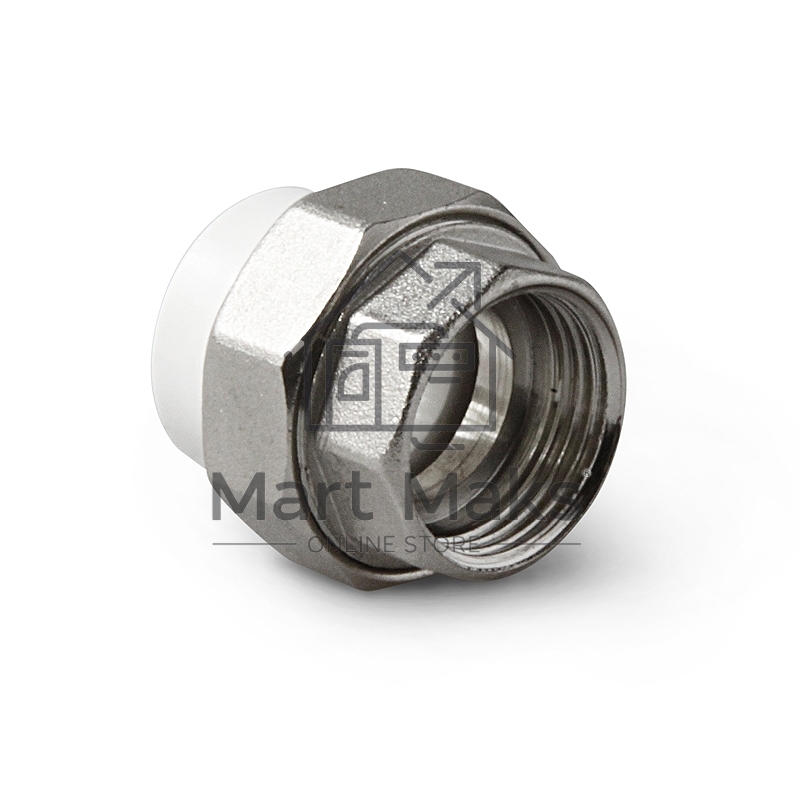 Соединение разборное 20 х 1/2' ВР полипропиленовое PPR белое