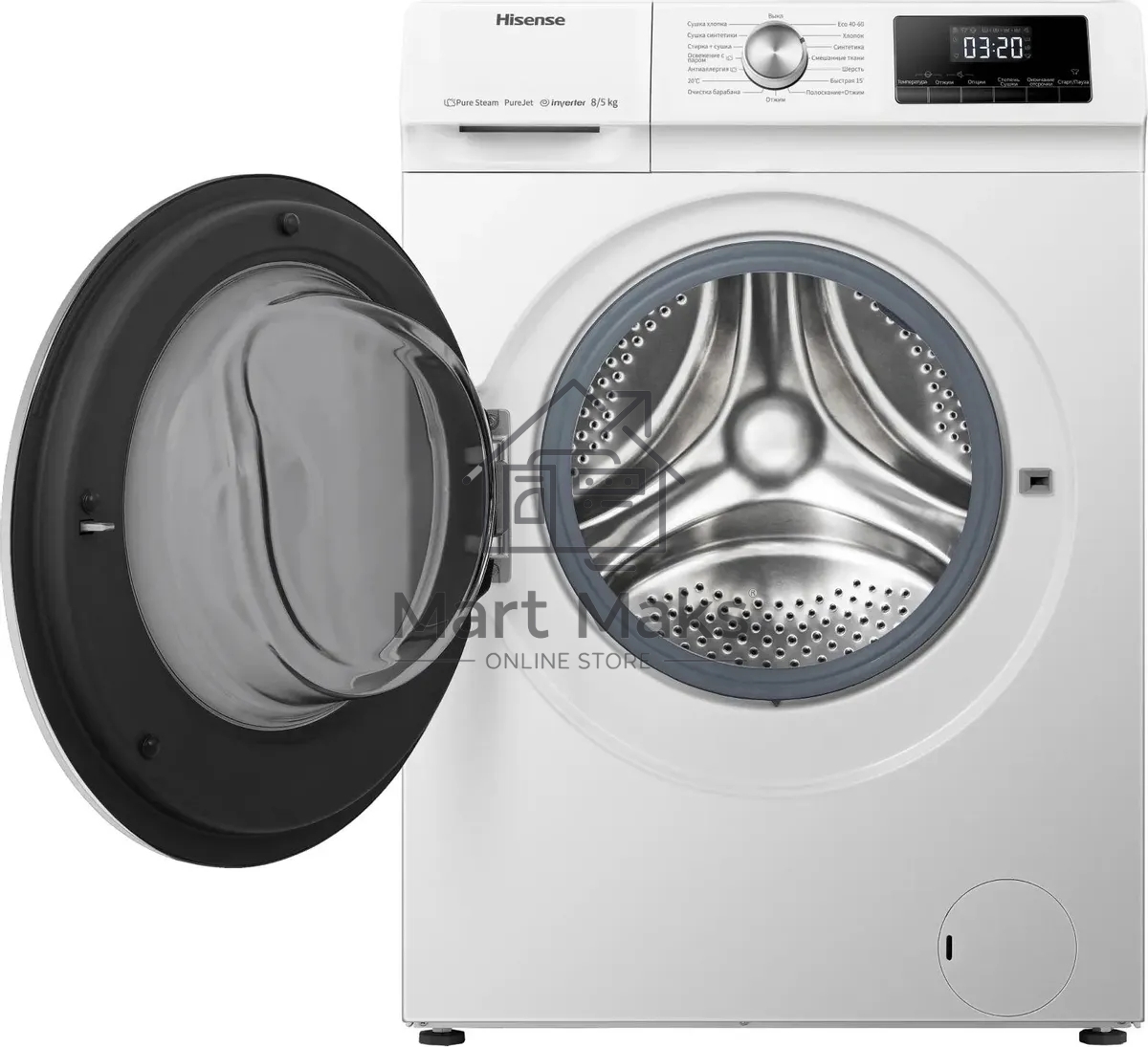 Стиральная машина Hisense WDQA8014VM белая, загрузка фронтальная 8кг, 1400 об/мин., класс: B
