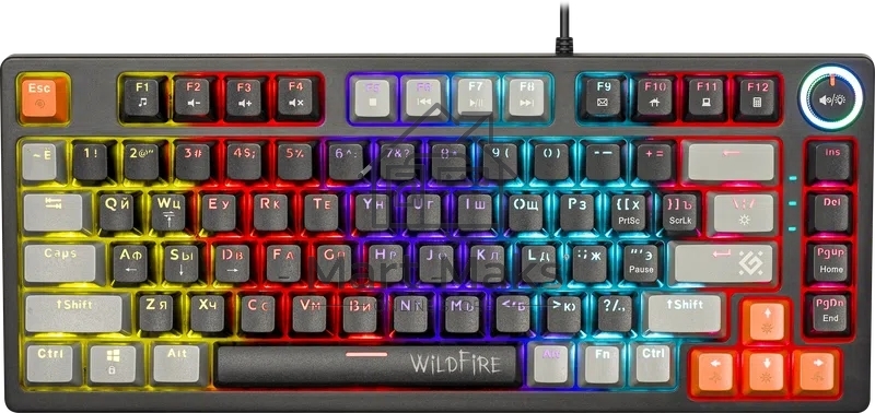 Механическая клавиатура Defender Wildfire GK-213 RU,чер/сер,82кн,TNT розов,1.5м_1