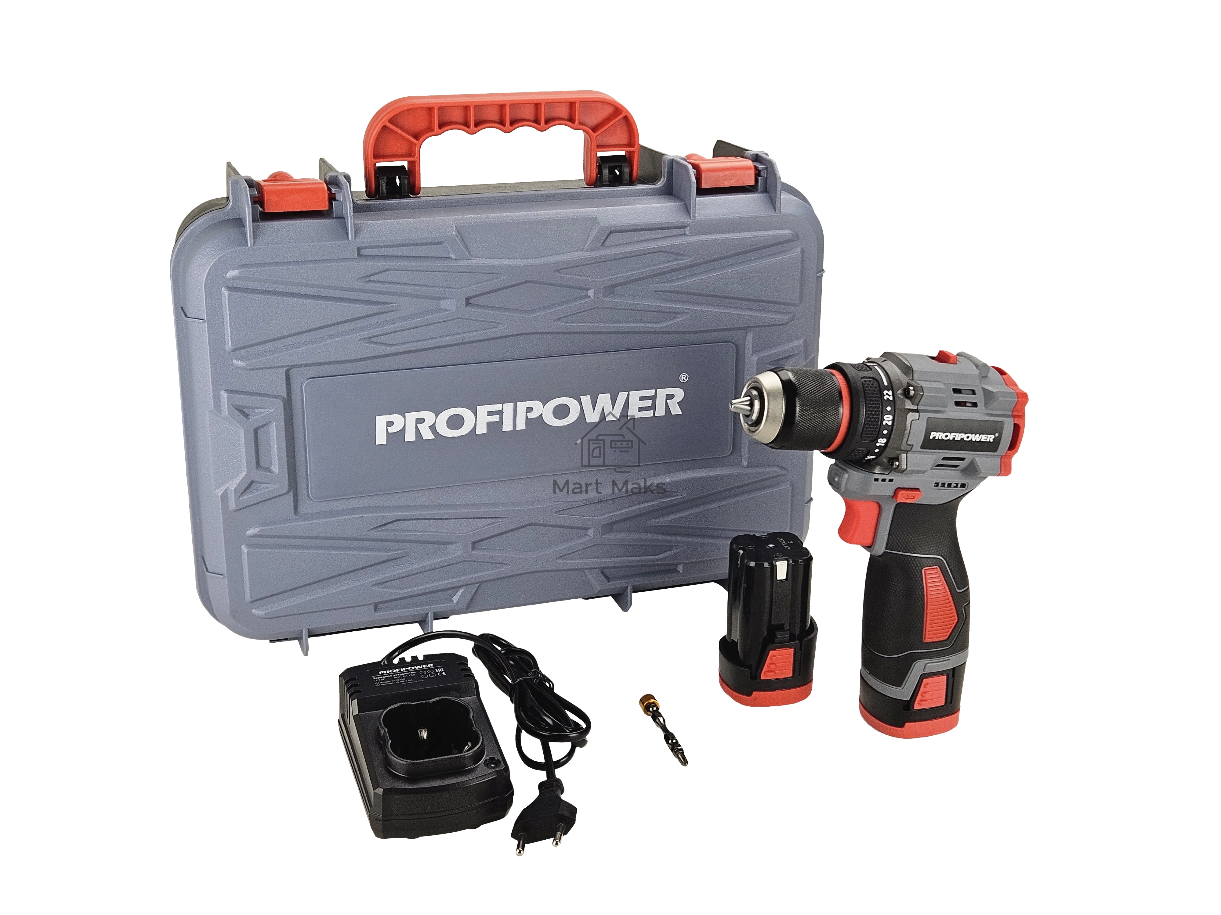 Аккумуляторный бесщеточный шуруповерт ProfiPower BL-161(16В,40Нм,Li-ion 2шт,2.0Ач,2 скорости,0.8-10мм,З/У,в кейсе)
