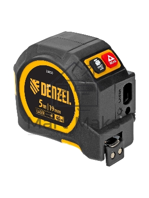 Лазерный дальномер с рулеткой Denzel LT-40, 5м x 19 мм, дальномер 40м, автомат. фиксация