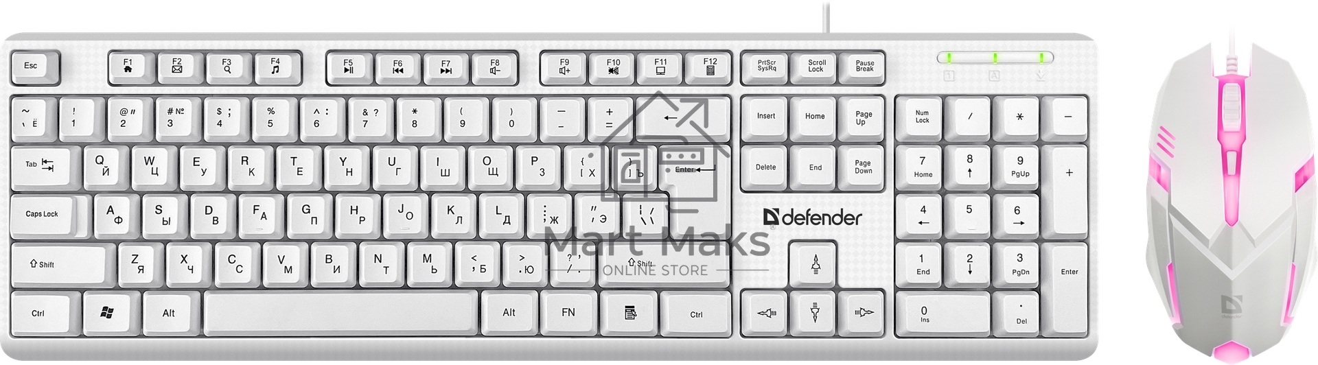 Клавиатура + мышка Defender LINE MOTION C-977 RU WHITE