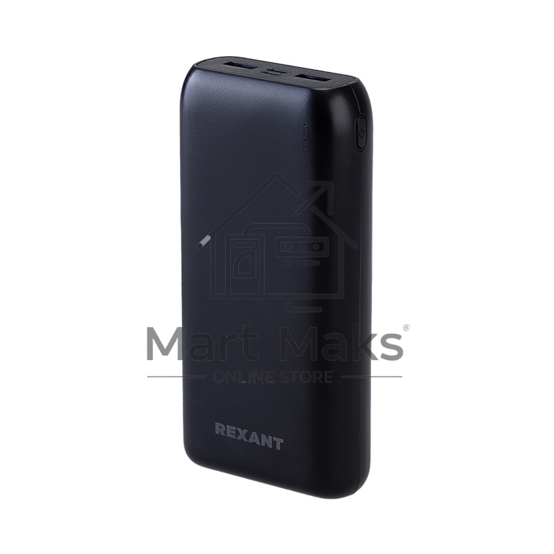 Портативное зарядное устройство Rexant Power Bank (аккумуляторная батарея) 20000 mAh с Quick Charge и Power Delivery, черное