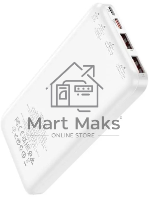 Портативный аккумулятор Hoco J101 Astute 10000mAh QC3.0/PD3.0 22.5W 5A 2xUSB-A/USB-C белый (J101 ASTUTE белый)