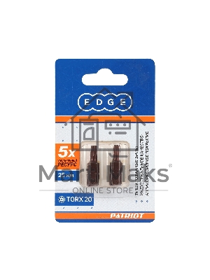 Бита EDGE by PATRIOT T20, сталь S2, длина 25 мм, 2шт в блистере