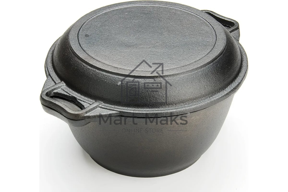 Кастрюля с крышкой-сковородой Mayer&Boch MB 26025 3.0л, 24 см, чугунная
