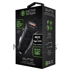 Автомобильное зарядное устройство Qumo All QC/PD (Charger 0088), USB + Type C черный