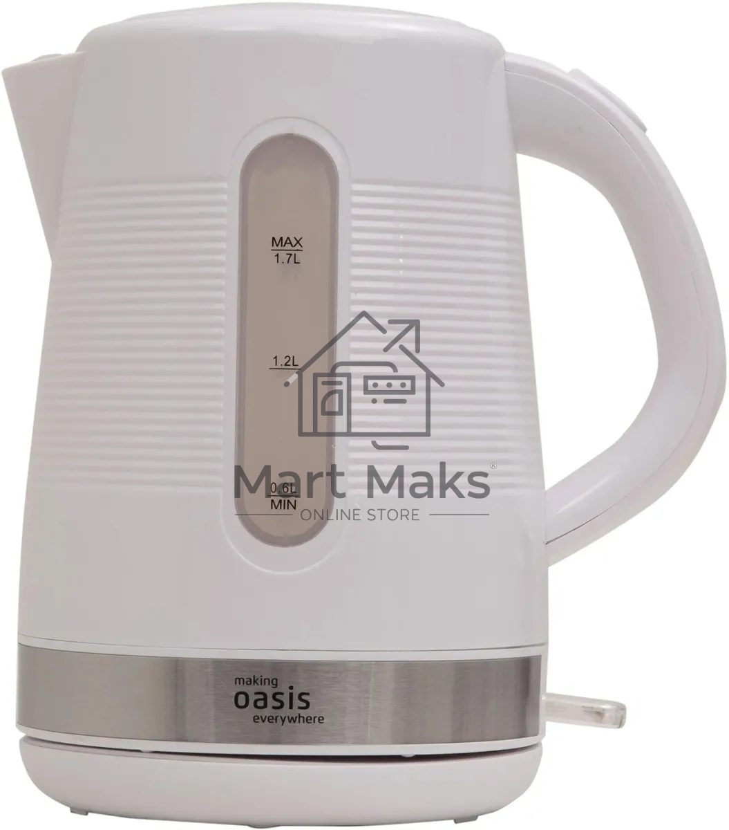 Чайник электрический Oasis making everywhere K-1PW 1,7 л, 2200 Вт, белый