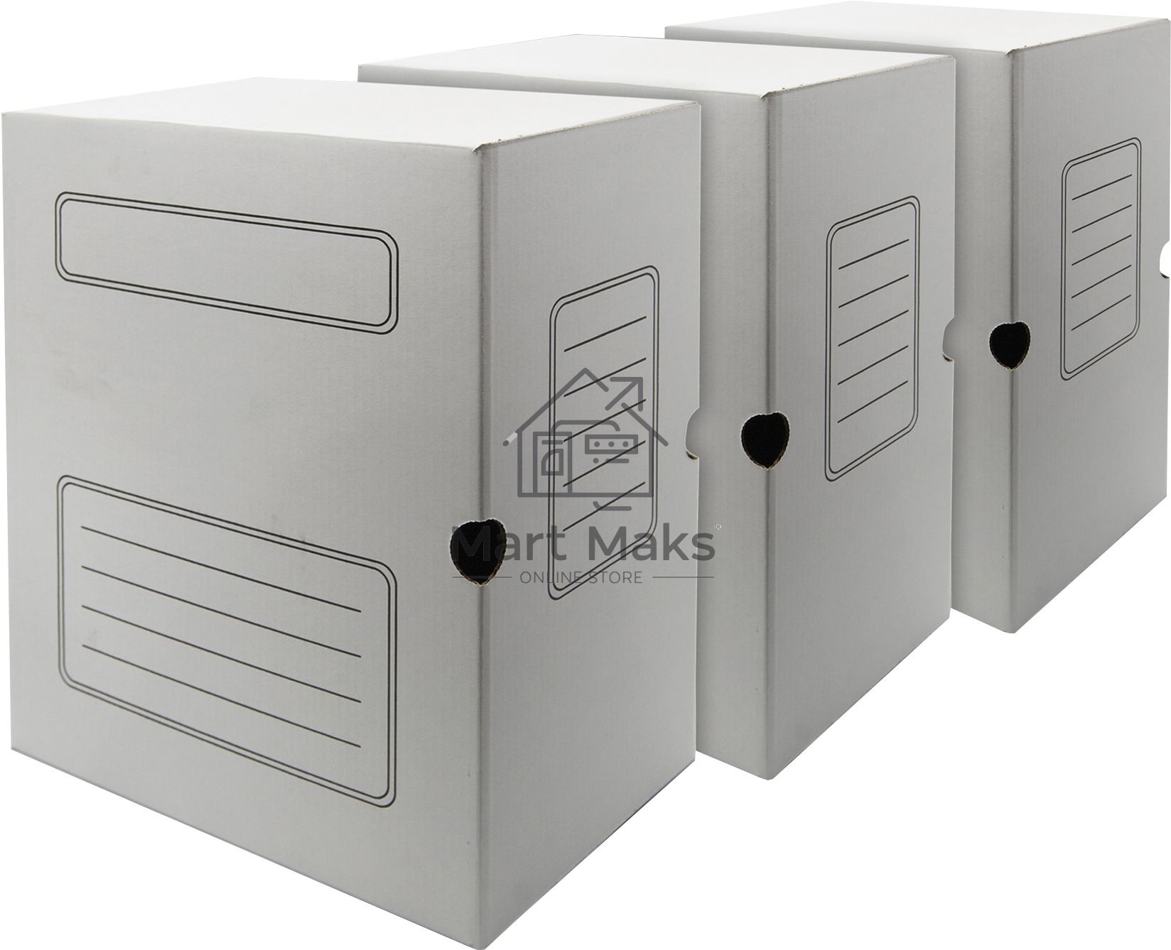 Короб архивный Silwerhof 1914767 микрогофрокартон корешок 150мм, белый (упаковка: 3шт)