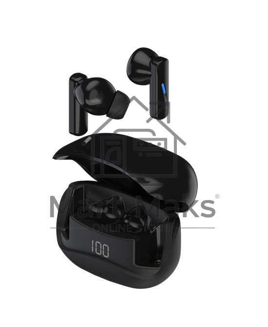 Беспроводные наушники Maxvi MHF-120BT черные TWS\LCD\Sensor\200мАч\5.4\кабель Type-C