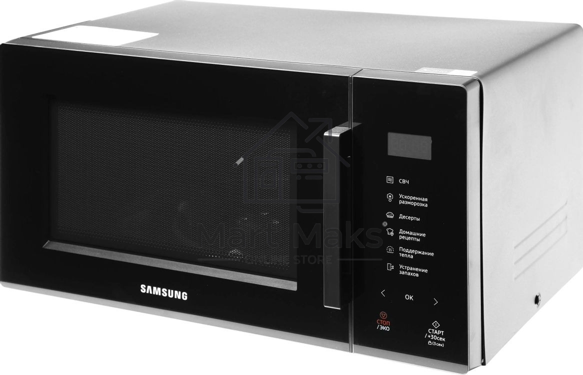 Микроволновая печь Samsung MS23T5018AK/BW черный, 23 л, 800 Вт, переключатели - сенсор