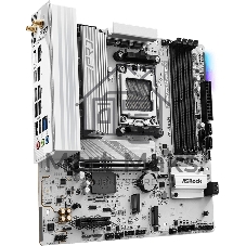 Материнская плата ASRock B850M Pro RS WiFi White, AM5, AMD B850, 4xDDR5, 4xSATA, 3xM.2, 1xPCIe 5.0 x16, 1xPCIe 4.0 x4, 1xHDMI, 1xDP, 1x2.5Gb LAN, Wi-Fi 6E, Bluetooth 5.3, 1xUSB-C 10Gbps, 1xUSB-A 10Gbps, 2xUSB-A 5Gbps, 4xUSB-A 2.0, 3x3.5 мм, 7.1, mATX