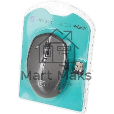 Мышь беспроводная Oklick 488MW серый/черный, 1600 dpi, радиоканал, USB, кнопки - 4