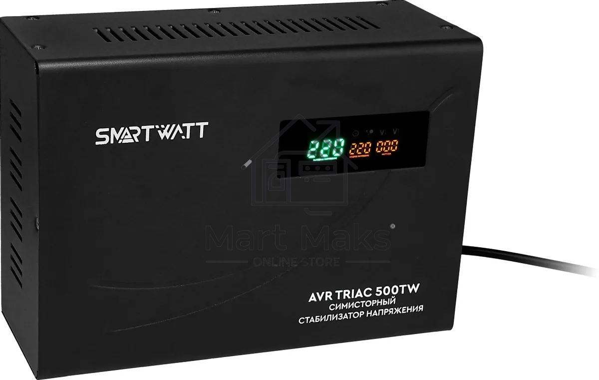 Стабилизатор напряжения Smartwatt AVR Triac 500TW 500ВА черный