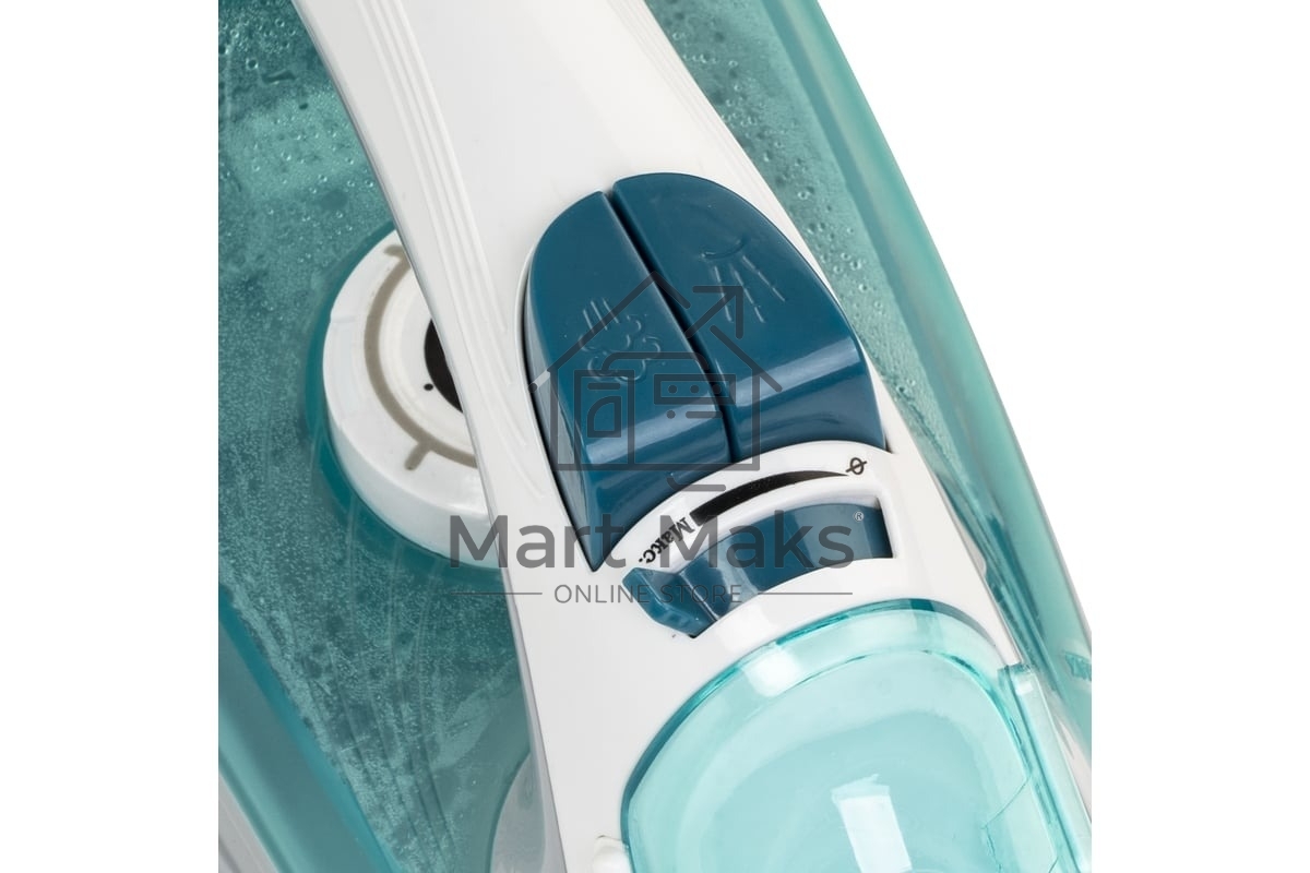 Утюг Galaxy Line GL 6127, бирюзовый, паровой, 2200 Вт, постоянный пар 50 г/мин, паровой удар 170 г/мин, функции: самоочистка, антикапля, антинакипь, функция увлажнения, вертикальное отпаривание, защита от перегрева, индикатор нагрева, керамическое покрыти