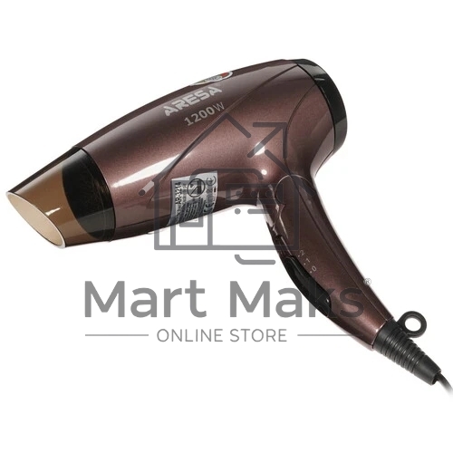 Фен ARESA AR-3214 коричневый/черный, 1250 Вт, компактный