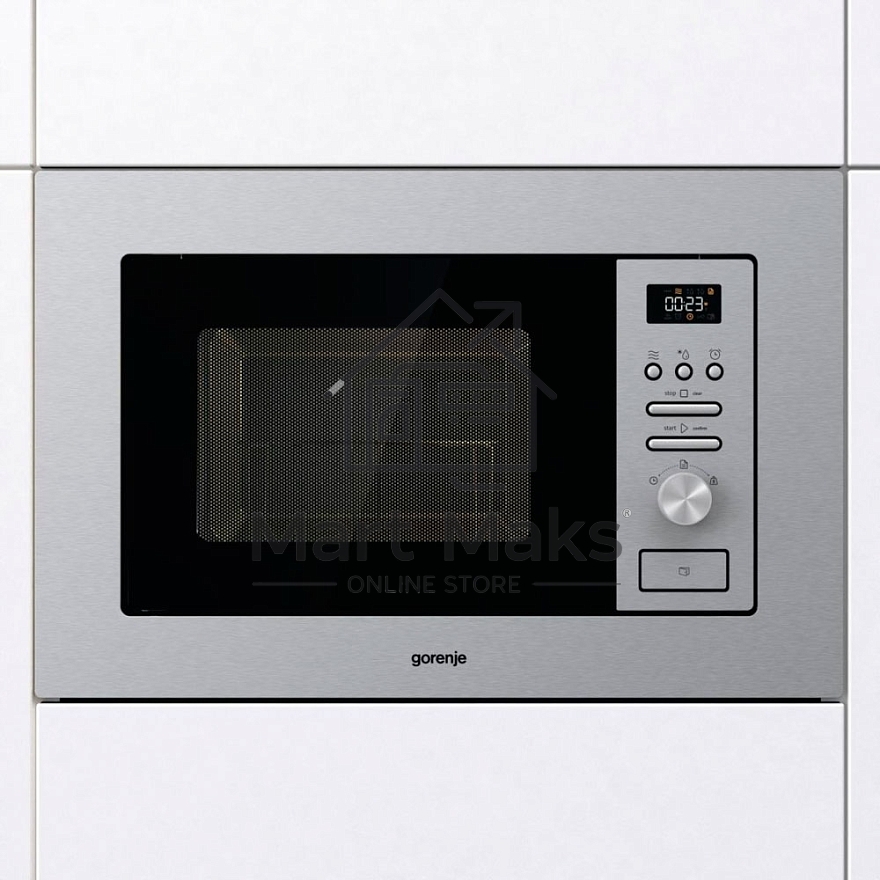 Микроволновая печь встраиваемая Gorenje BM201AG1X нержавеющая сталь, 20 л, 800 Вт, переключатели - поворотный механизм/кнопки
