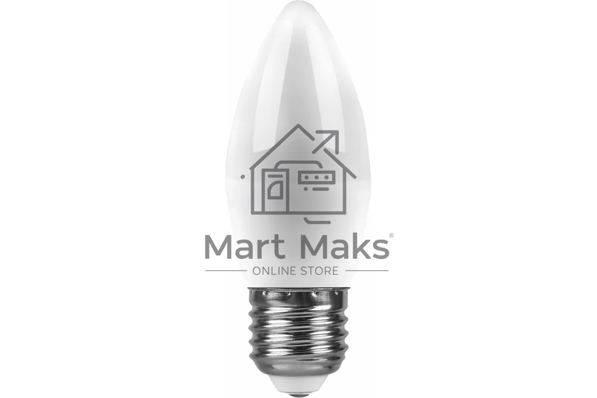 Лампа светодиодная FERON LB-570 (25938) 9W 230V E27 6400K свеча